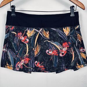 Lululemon Pace Rival Mid-Rise Skirt Skort Sz 6 Floral Tennis Running-3 Pockets